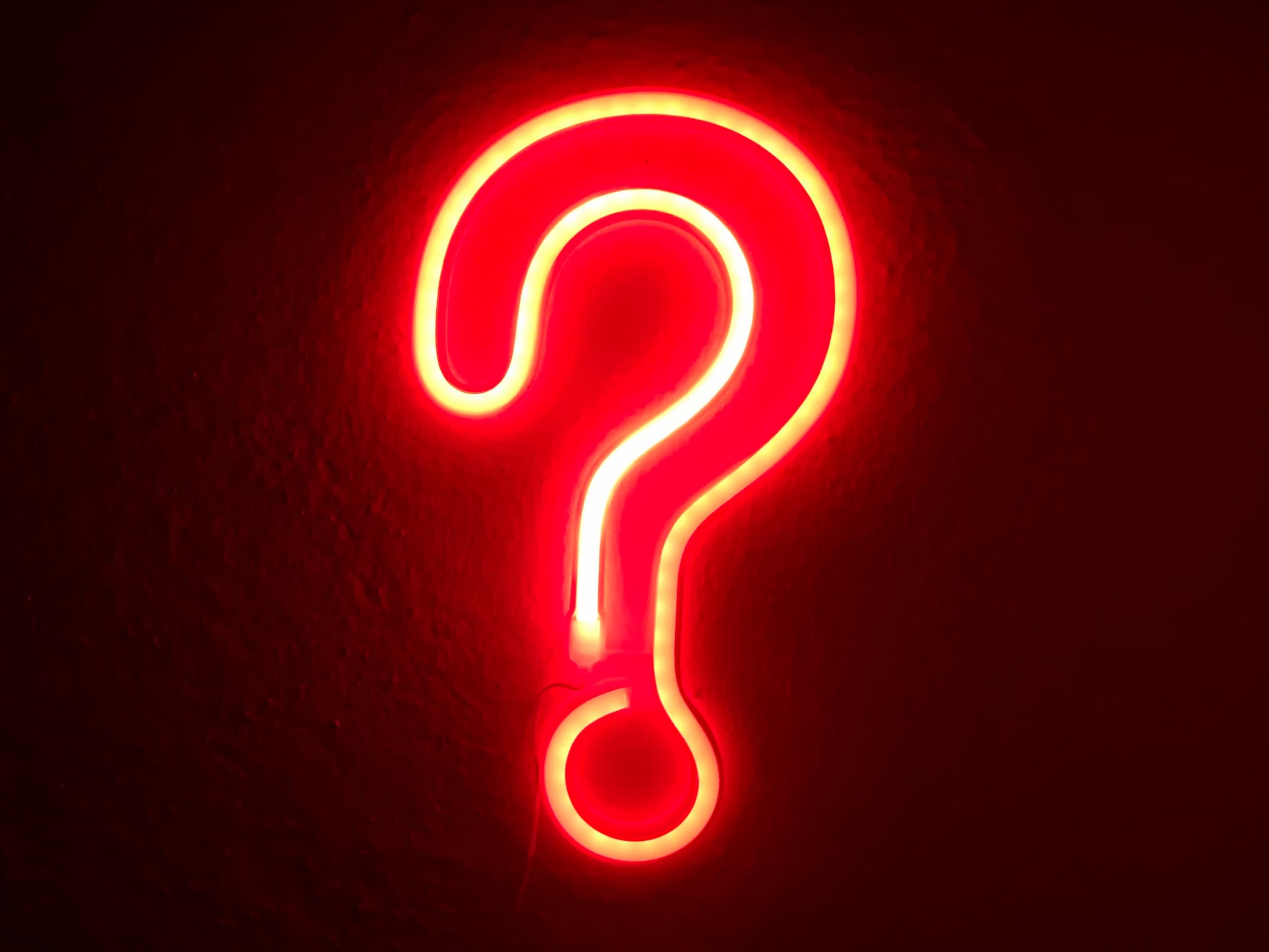Neon question mark